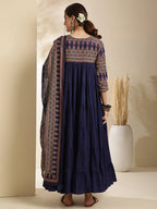 Nay Blue  Anarkali cotton  Kurti Set