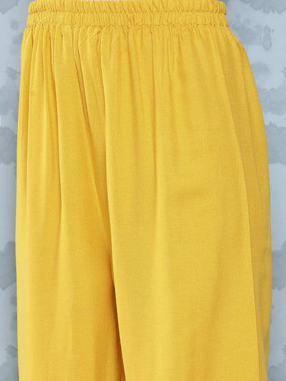 Golden Yellow Kurta Palazzo Set With Dupatta