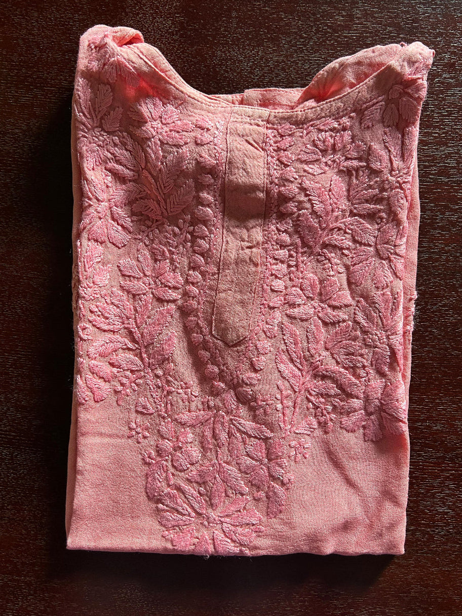 Rayon Chikankari Sleeveless Short kurti Top