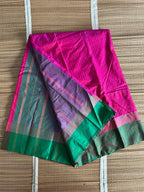 Thread worked Two toned Solid Semi Silk Saree With Contrast Border