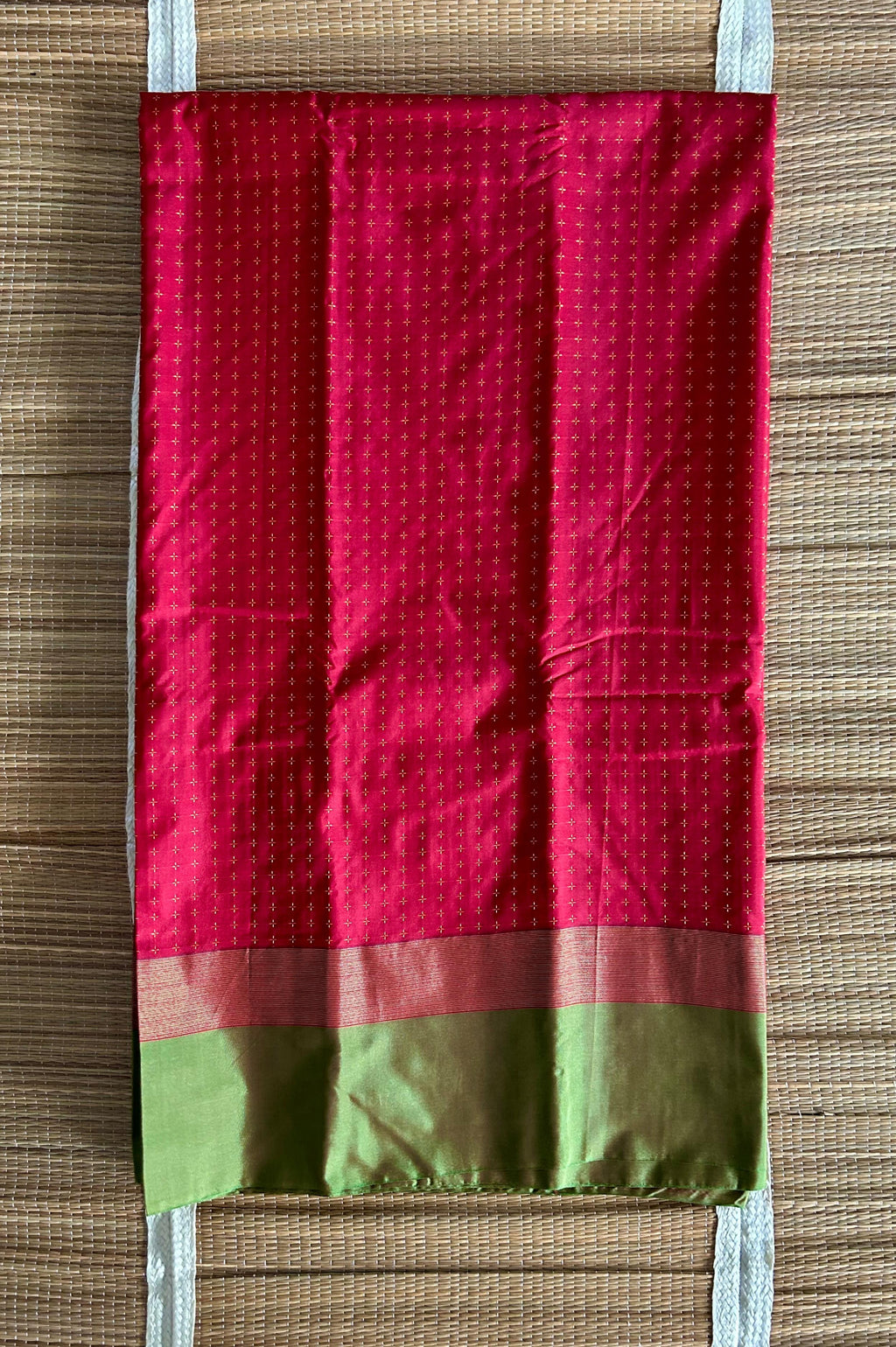 Thread worked Two toned Solid Semi Silk Saree With Contrast Border