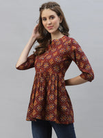 Load image into Gallery viewer, Multi Cotton Printed Short Kurti Top
