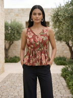 Maroon Printed Soft Cotton Top