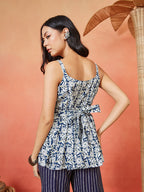 Blue Printed Soft Cotton Top
