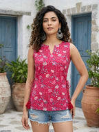 Pink Printed Soft Cotton Top