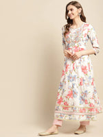 Load image into Gallery viewer, Off White Floral Printed Kurta Palazzo with Dupatta set
