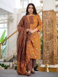 Mustard Floral Printed Pure Cotton Kurta Palazzo Set With Dupatta