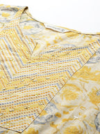 Yellow Printed Kurta Palazzo Set with Dupatta