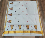 Load image into Gallery viewer, Cotton  Saree with  Gold Zari  Border &amp; Embroidery

