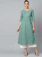 Load image into Gallery viewer, Green Gold Printed Cotton Kurta
