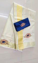 Load image into Gallery viewer, Golden Tissue Saree with Gold Zari &amp; Bead work
