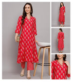 Load image into Gallery viewer, Floral Printed Chanderi Silk Kurti With Pants
