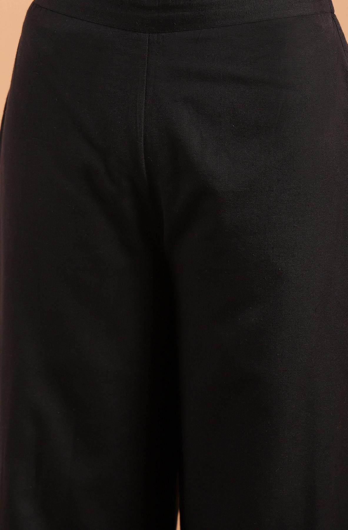 Black & White Cotton Kurta with Pants