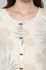 Load image into Gallery viewer, Off White Foil Printed Cotton Kurti

