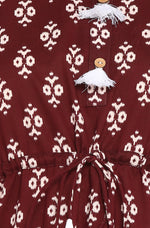 Load image into Gallery viewer, Deep Maroon Block Printed Cotton Kurti Top
