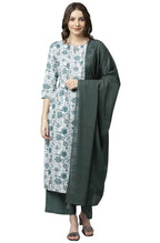 Grey  Cotton Kurta Palazzo Set With Dupatta