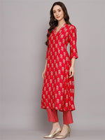 Load image into Gallery viewer, Floral Printed Chanderi Silk Kurti With Pants
