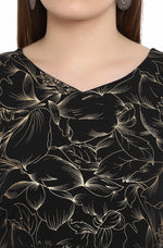 Load image into Gallery viewer, Black Crepe Foil Printed Kurti Set With Dupatta

