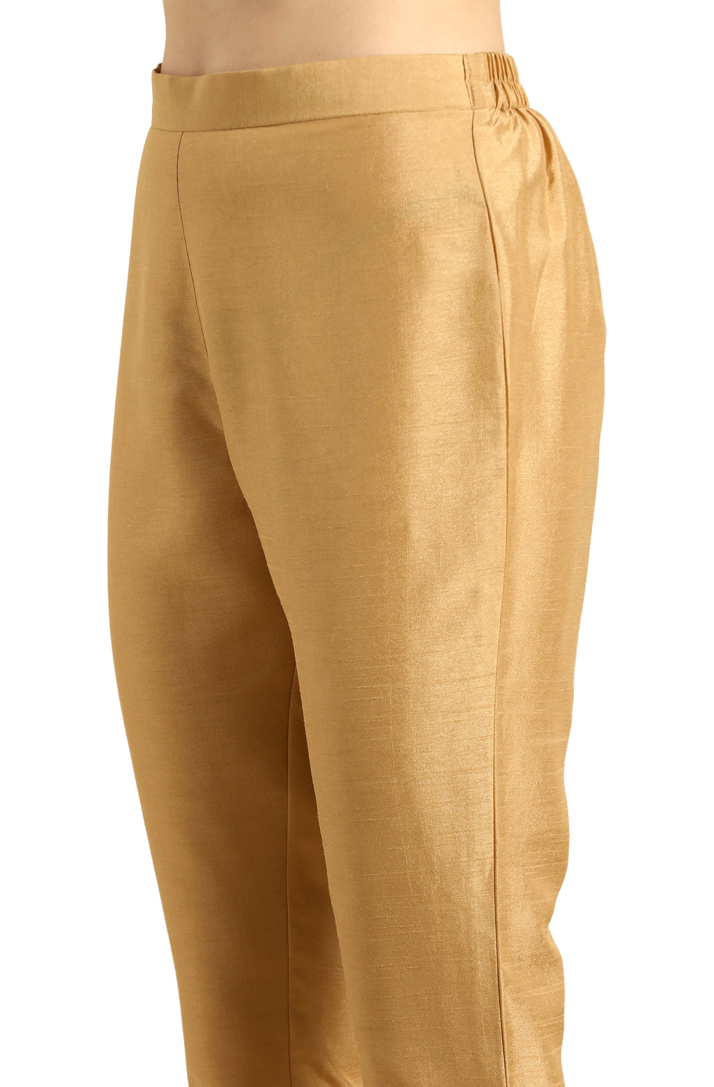 Deep Green Poly silk Kurta with Yellow Pants