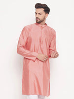 Load image into Gallery viewer, Pink Semi Silk Geometric woven design Kurta
