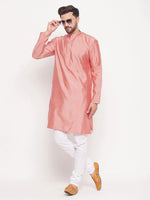 Load image into Gallery viewer, Pink Semi Silk Geometric woven design Kurta
